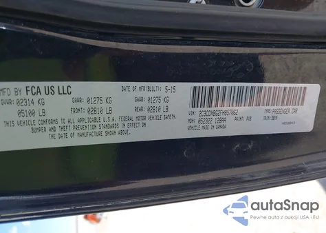 2015 Dodge Charger Se из США, поврежденный, VIN 2C3CDXBG2FH857062